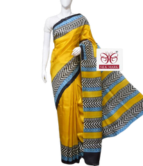 Pure Tussar Silk print saree