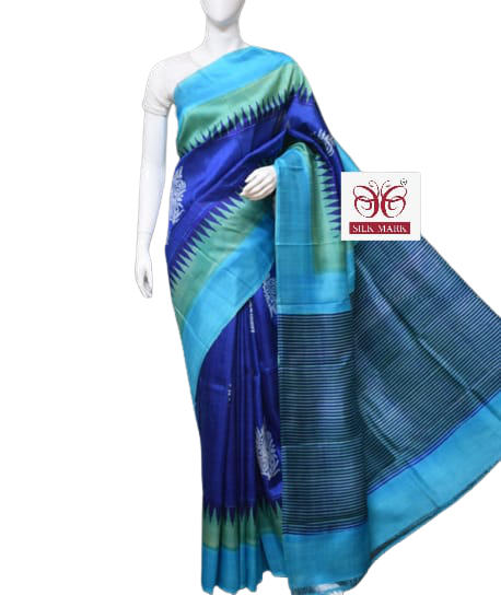Pure Tussar Silk print saree