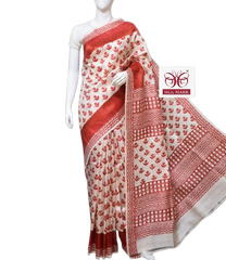 Pure Tussar Silk print saree