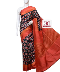 Pure Tussar Silk print saree