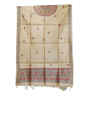 Tussar silk hand kalamkari paint dupatta SILK ZONE