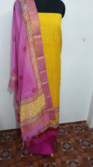 Semi-Tussar printed suit SILK ZONE