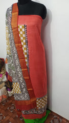 Semi-Tussar printed suit SILK ZONE