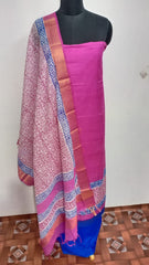 Semi-Tussar printed suit SILK ZONE