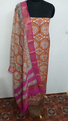 Semi-Tussar printed suit SILK ZONE