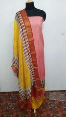 Semi-Tussar printed suit SILK ZONE