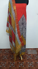 Semi-Tussar printed suit SILK ZONE