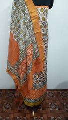 Semi-Tussar printed suit SILK ZONE