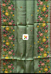 Pure Tussar Silk print saree