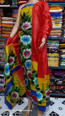 Tussar silk hand print suit SILK ZONE