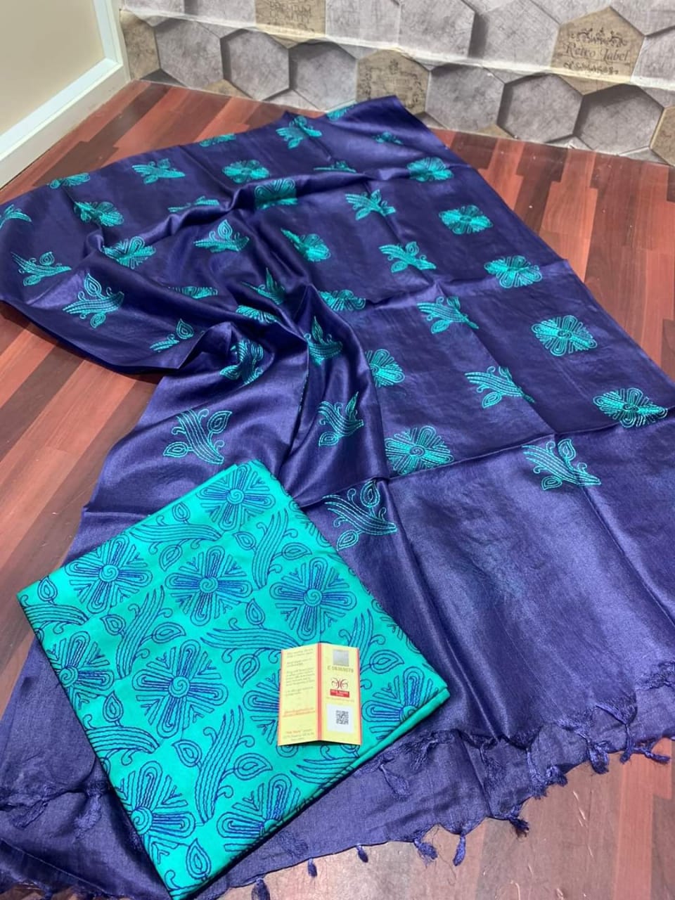 TUSSAR SILK EMBROIDERY SUIT SILK ZON