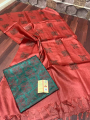 TUSSAR SILK EMBROIDERY SUIT SILK ZON