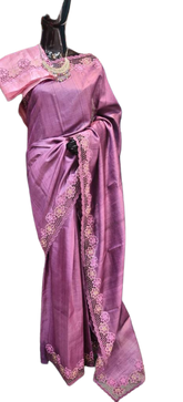 Pure Tussar Silk print saree