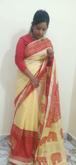 Modal Silk Hand Print Saree