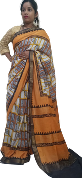 Modal Silk Hand Print Saree