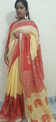 Modal Silk Hand Print Saree