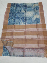 Pure Tussar Silk print saree