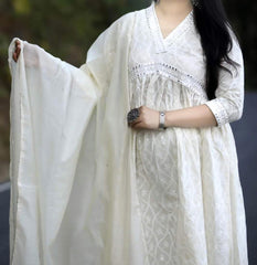 Pure cotton chikankari suit
