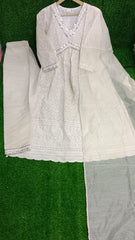 Pure cotton chikankari suit