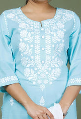 Khadi cotton embroidery suit