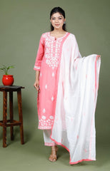 Khadi cotton Embriodery Suit