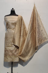 Pure desi tussar khadi suit