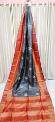 Tussar handblock print saree