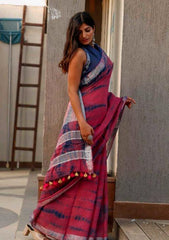 Linen slab saree