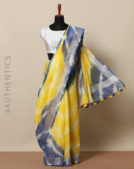 Linen slab saree