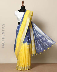 Linen slab saree
