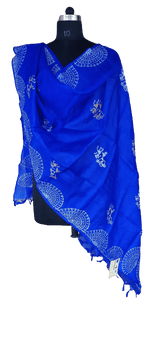 Tussar discharge silk duptta silkzon.in