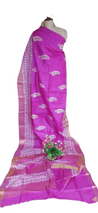 Pure Tussar Silk print saree