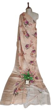 Pure Tussar Silk print saree