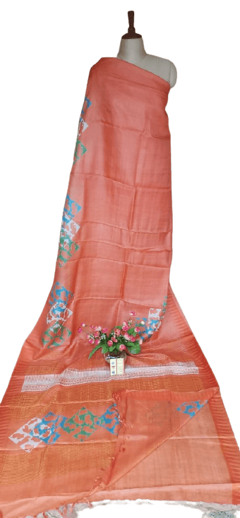 Pure Tussar Silk print saree