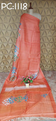 Pure Tussar Silk print saree