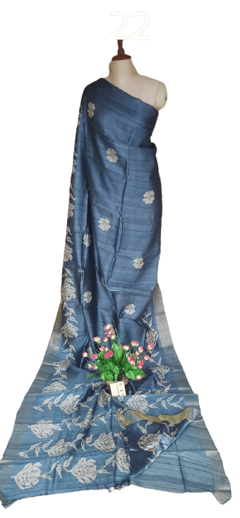 Pure Tussar Silk print saree