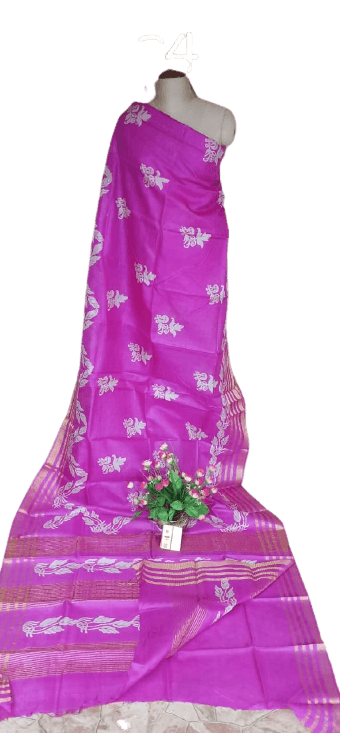 Pure Tussar Silk print saree