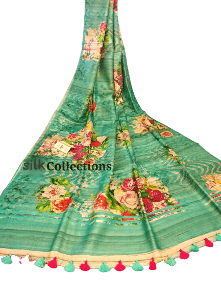Handloom tussur silk digital print saree SILK ZONE