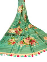 Handloom tussur silk digital print saree SILK ZONE