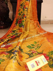 Handloom tussur silk digital print saree SILK ZONE