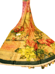 Handloom tussur silk digital pront saree SILK ZONE