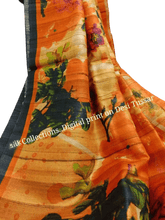 Pure Tussar Silk print saree