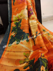 Pure Tussar Silk print saree