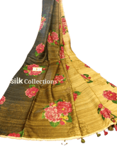 Handloom tussur silk digital print saree SILK ZONE