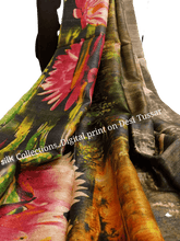 Handloom tussir silk digital print saree SILK ZONE