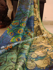 Handloom tussur silk digital print saree SILK ZONE