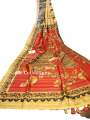 Handloom tussir silk digital print saree SILK ZONE