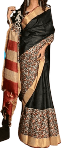 Pure Tussar Silk print saree