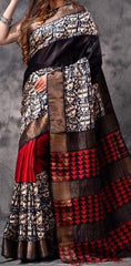 Pure Tussar Silk print saree