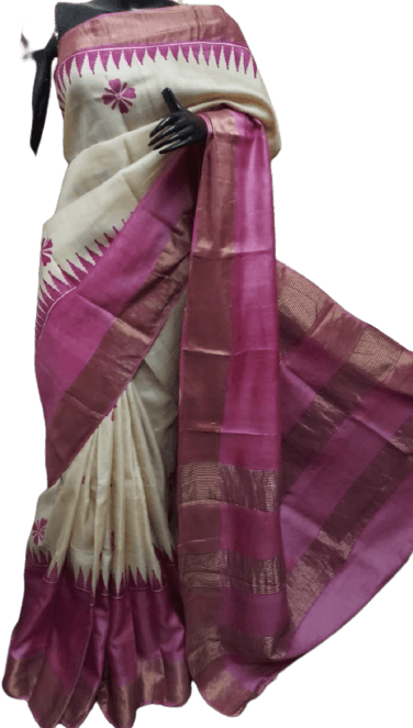 Pure Tussar Silk print saree